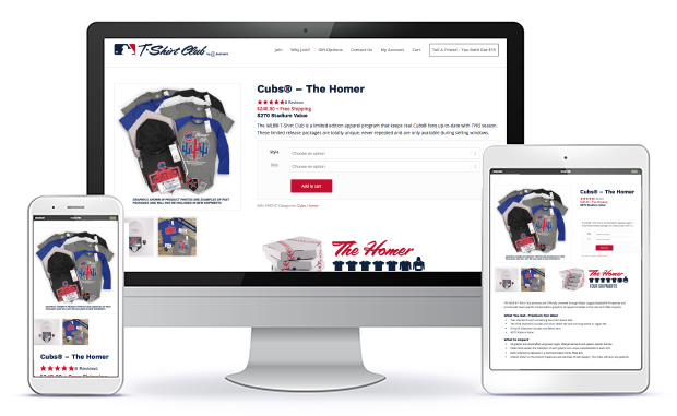 MLB T-Shirt Club Product Page Across Devices
